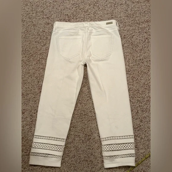 Liverpool The Crop White Women's Jeans with Lace Detail Size 2/26 - Picture 6 of 7